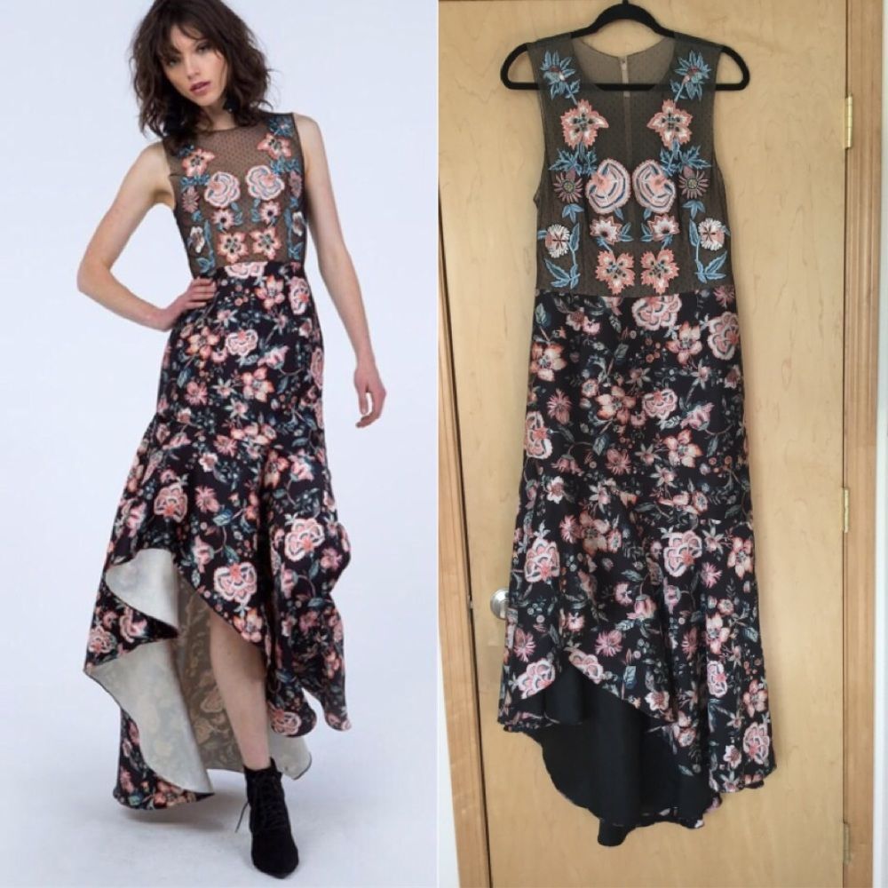 Sachin & Babi Roxie Floral & Satin High-Low - Picture 1 of 9